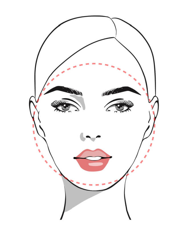 Woman with round shaped cutout overlay