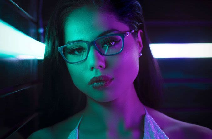 Woman wearing stylish eyeglasses